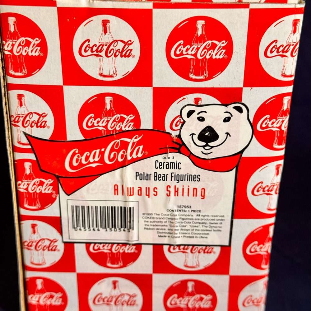 Coca Cola Bear Always Skiing 1995 Enesco Figurine NIB - Picture 5 of 6